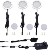 Aiboo Unterschrank-LED-Leuchten-Set, 3er-Pack, schlanke Aluminium-Puck-Leuchten